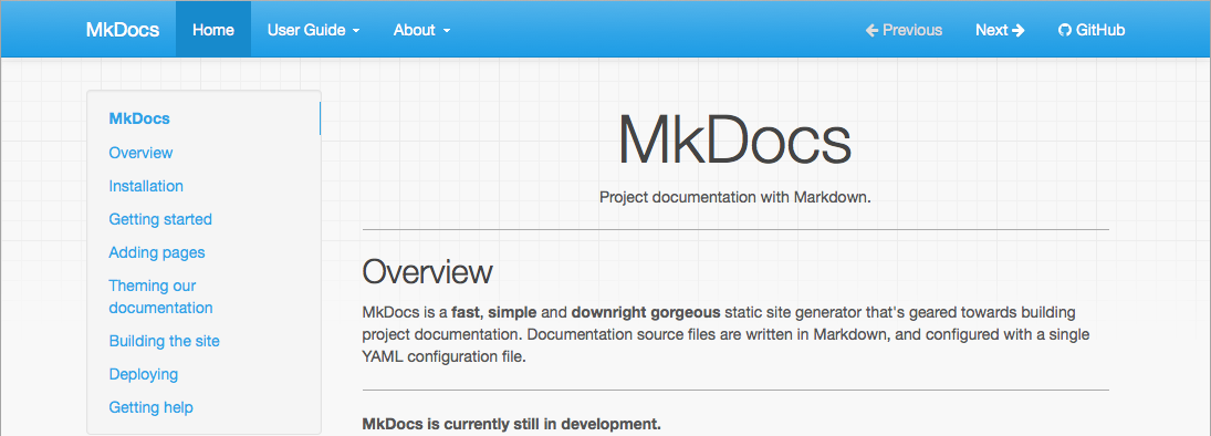 mkdocs